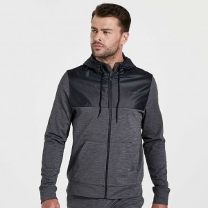 Mikina s Kapucnou Saucony Solstice Zip Panske Čierne | SK-USVNDWL