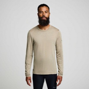 Tricko Saucony Peregrine Merino Long Sleeve Panske Olivovo Zelená | SK-VWHUCOL