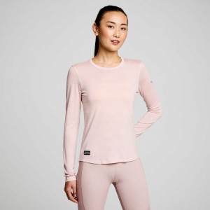 Tricko Saucony Peregrine Merino Long Sleeve Damske Ruzove | SK-ORCADXH