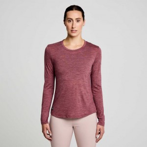 Tricko Saucony Peregrine Merino Long Sleeve Damske Červené | SK-PDJICWF