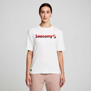 Tricko Saucony Recovery Kratke Sleeve Damske Biele | SK-KRNZGLA