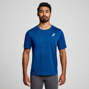 Tricko Saucony Stopwatch Graphic Kratke Sleeve Panske Indigo | SK-CDYBIJG