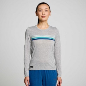 Tricko Saucony Stopwatch Graphic Long Sleeve Damske Svetlo Siva | SK-UATPCIB