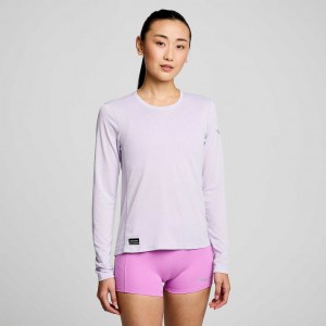 Tricko Saucony Stopwatch Long Sleeve Damske Nachový | SK-KYEDWMU