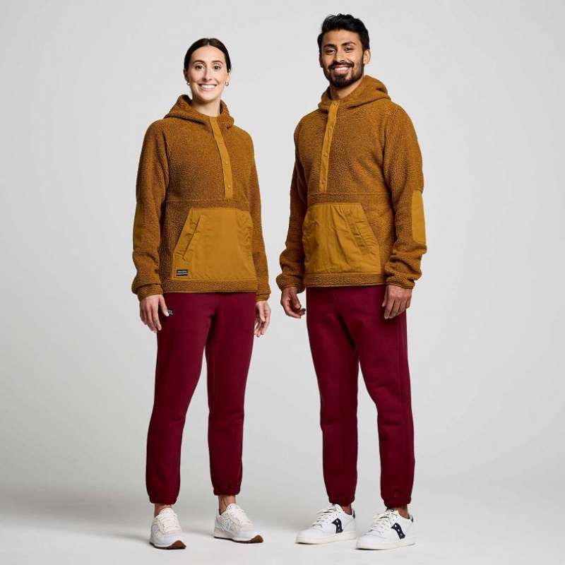 Mikina s Kapucnou Saucony Recovery Sherpa Pullover Panske Hnede | SK-KAFEIPG