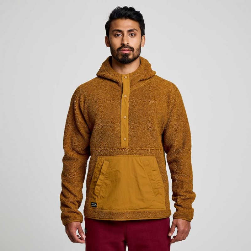 Mikina s Kapucnou Saucony Recovery Sherpa Pullover Panske Hnede | SK-KAFEIPG