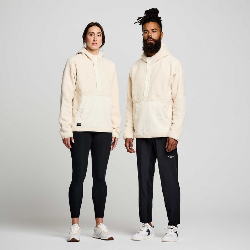 Mikina s Kapucnou Saucony Recovery Sherpa Pullover Panske Krém | SK-LBPAGFM