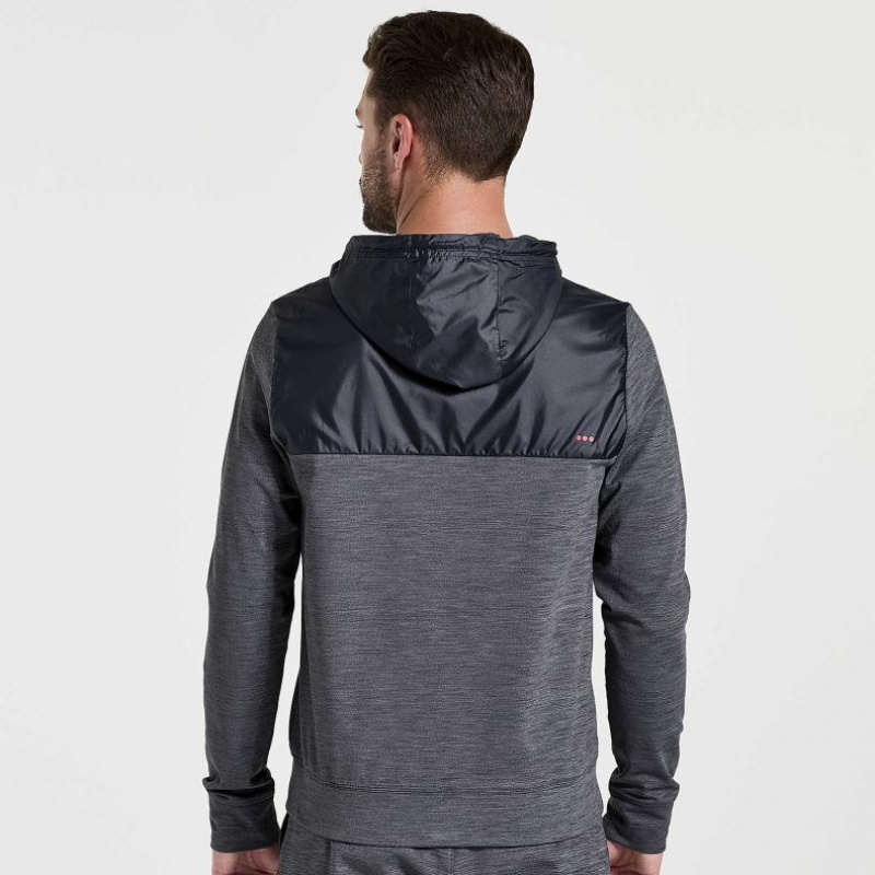 Mikina s Kapucnou Saucony Solstice Zip Panske Čierne | SK-USVNDWL