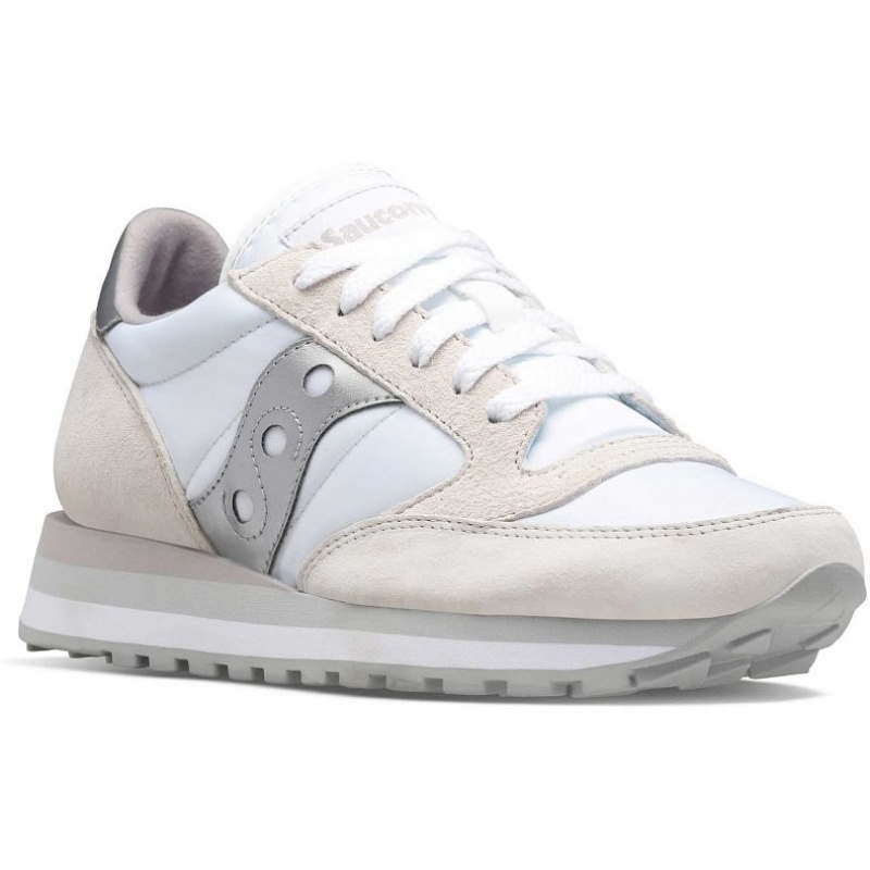 Tenisky Saucony Jazz Triple Damske Biele Strieborne | SK-XBZENCY