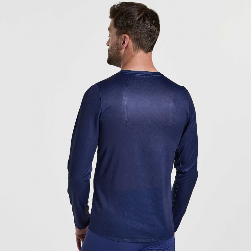 Tricko Saucony Elite Long Sleeve Panske Námornícka Modrá | SK-PVSHTRA