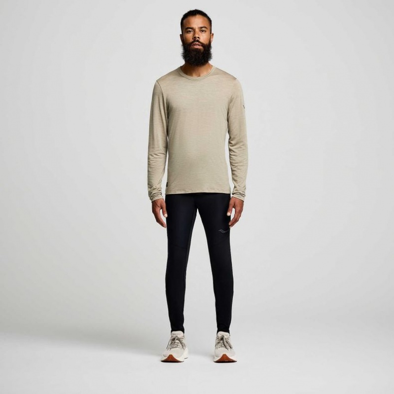 Tricko Saucony Peregrine Merino Long Sleeve Panske Olivovo Zelená | SK-VWHUCOL