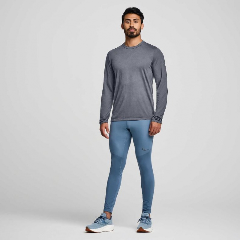 Tricko Saucony Peregrine Merino Long Sleeve Panske Siva | SK-BYEHWPN