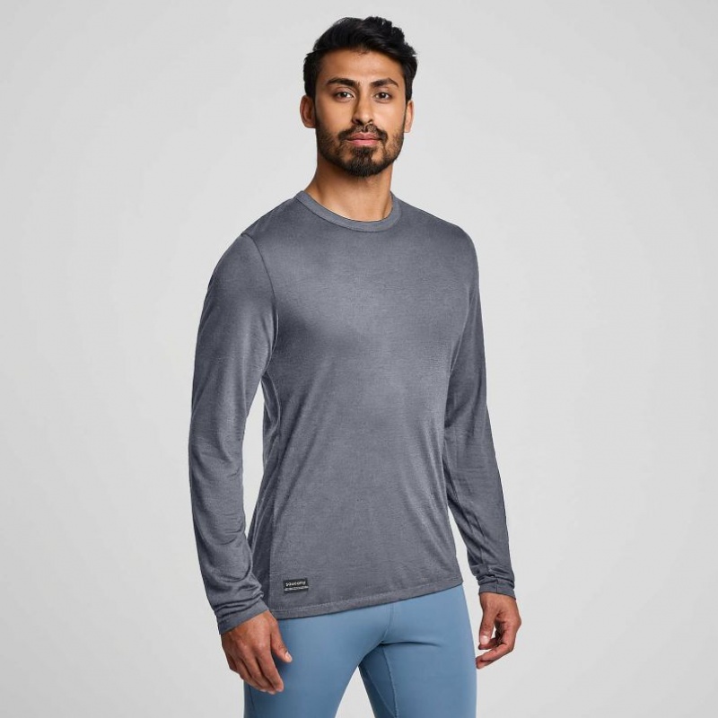 Tricko Saucony Peregrine Merino Long Sleeve Panske Siva | SK-BYEHWPN