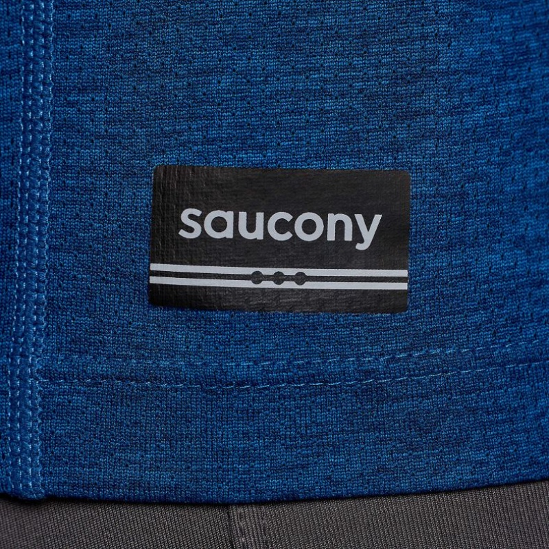 Tricko Saucony Stopwatch Graphic Kratke Sleeve Panske Indigo | SK-CDYBIJG