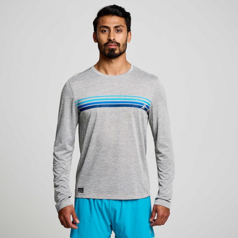 Tricko Saucony Stopwatch Graphic Long Sleeve Panske Svetlo Siva | SK-EQJYLUX