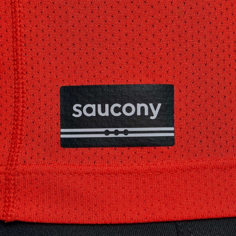 Tricko Saucony Stopwatch Kratke Sleeve Panske Oranžové | SK-SWFCKTO