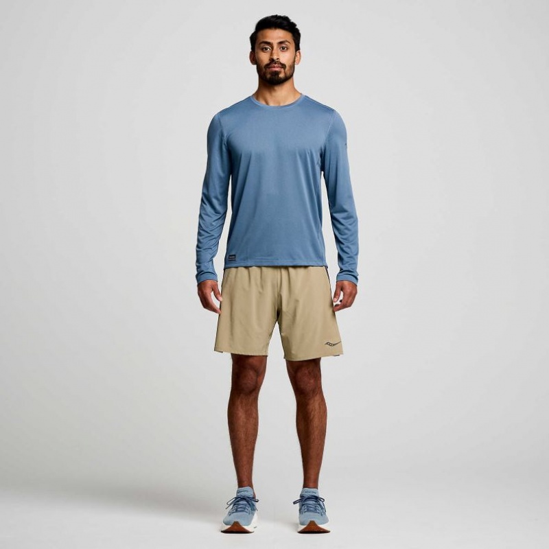 Tricko Saucony Stopwatch Long Sleeve Panske Modre | SK-PXMOUFS