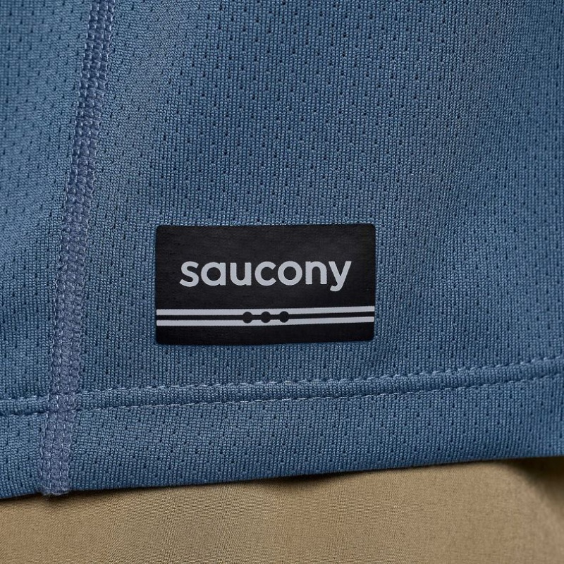 Tricko Saucony Stopwatch Long Sleeve Panske Modre | SK-PXMOUFS