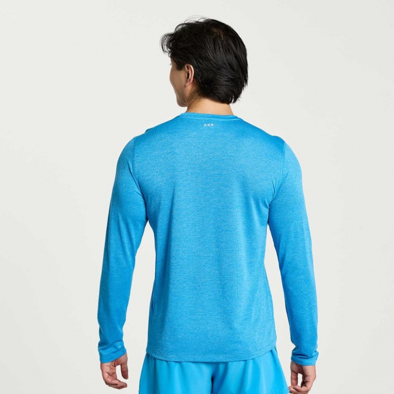 Tricko Saucony Stopwatch Long Sleeve Panske Modre | SK-ZFHYTQR